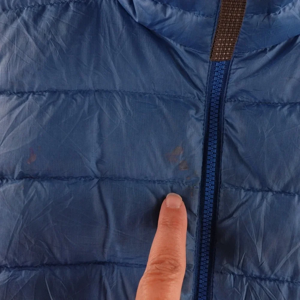 Patagonia Kids Size M 10 Down Sweater Puffer Jacket Blue Full Zip Quilted